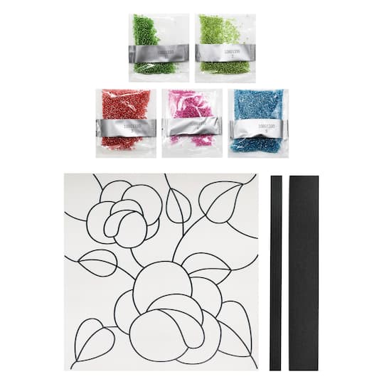 10" x 10" Rose Flowers Bead Art Kit by Make Market®